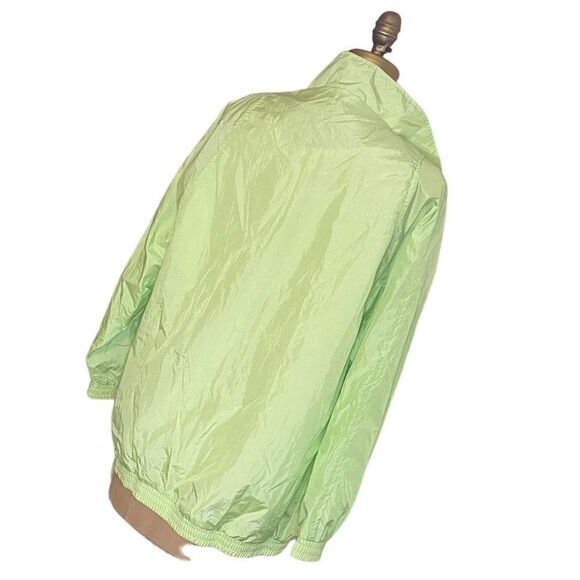 Vintage 80s Neon Green Oversized Shell Rain Jacket - Picture 3 of 8